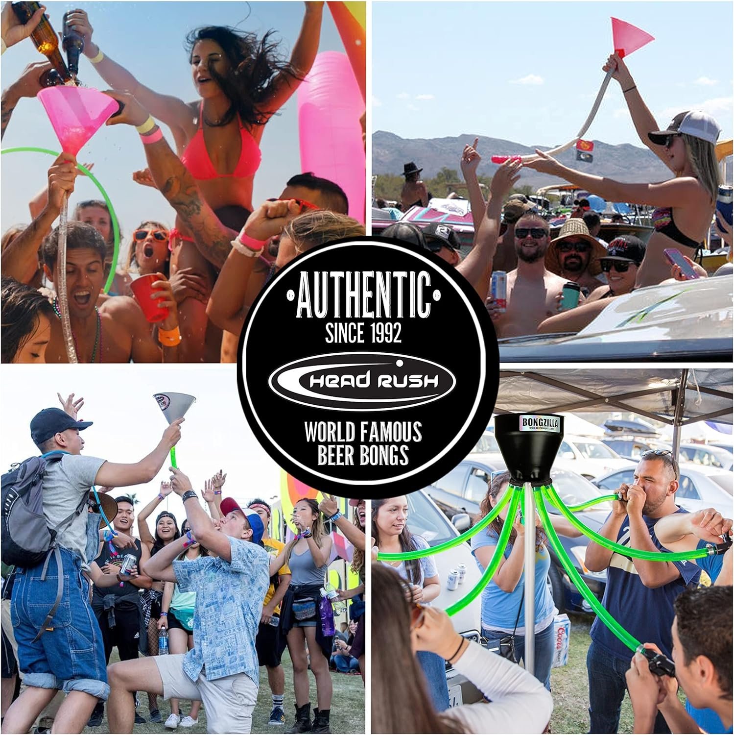 Head Rush Double Header 2 x 22" w/Shut Off Valves Asst. Styles Party Series