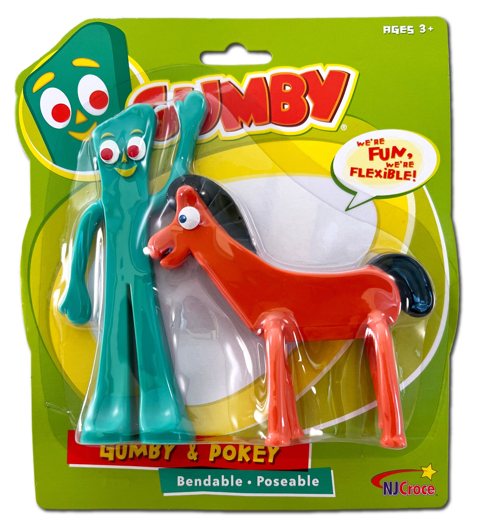 Bendable Gumby & Pokey Figures 2 Pack Large 6"