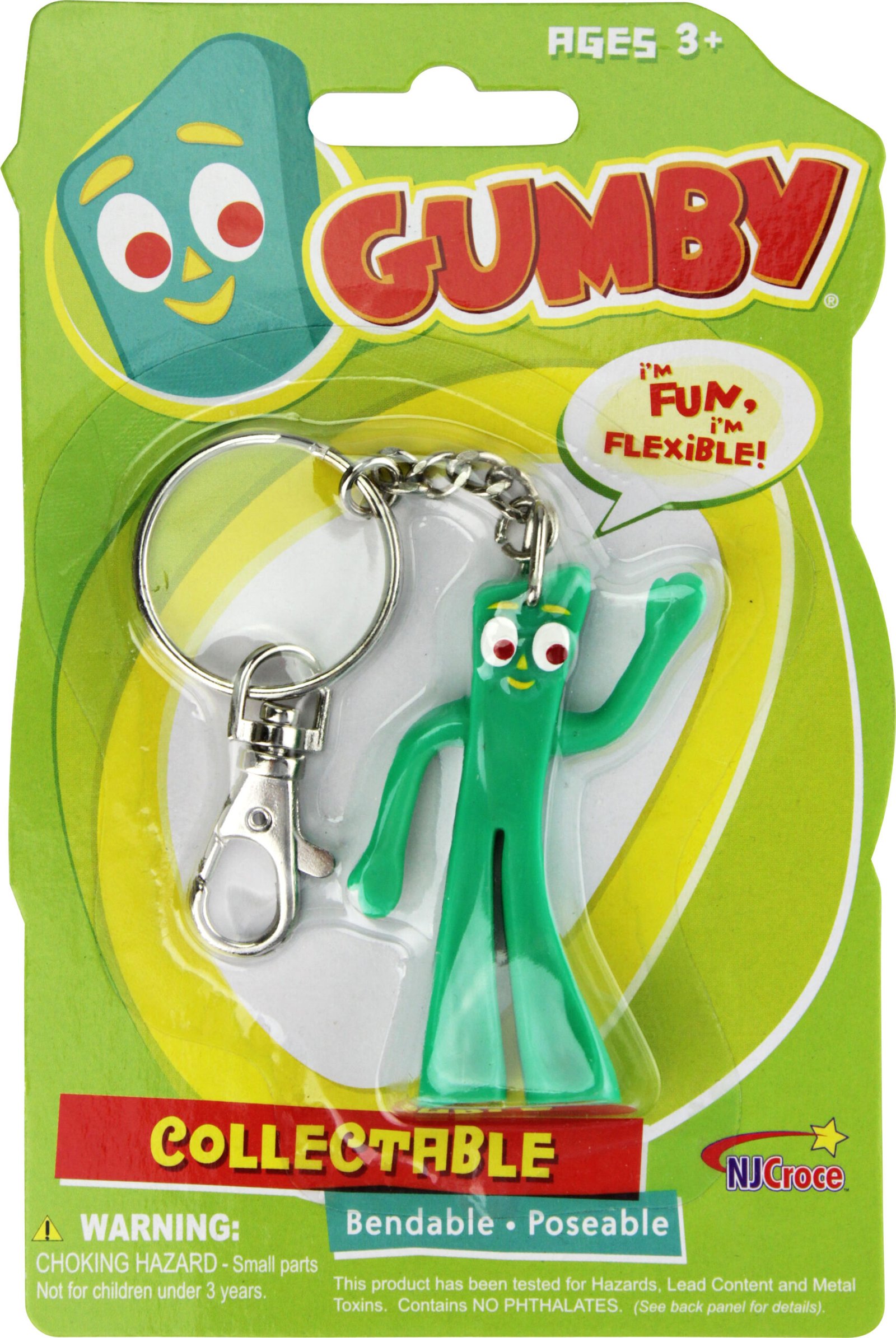 Bendable Gumby 3" Key Chain
