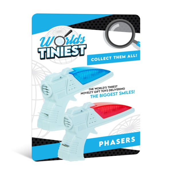World's Tiniest Smallest Phaser Space Guns Carded -Battery Operated