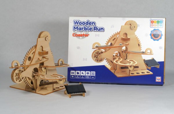 Wooden Coaster Marble Run  Construction Set 63pc.