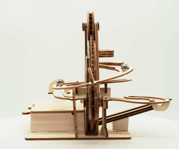 Wooden Coaster Marble Run  Construction Set 63pc.