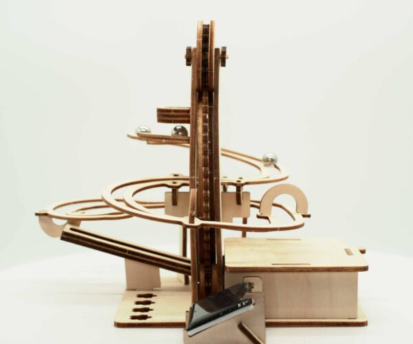 Wooden Coaster Marble Run  Construction Set 63pc.