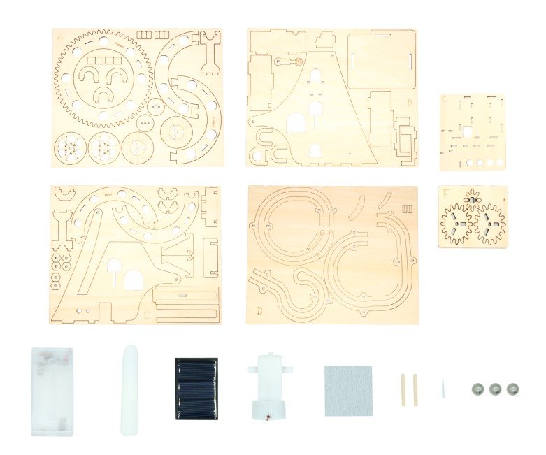 Wooden Coaster Marble Run  Construction Set 63pc.