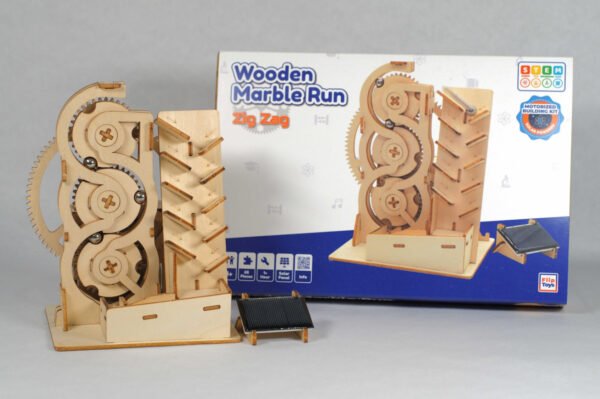 Wooden Zig Zag Marble Run  Construction Set 68pc.