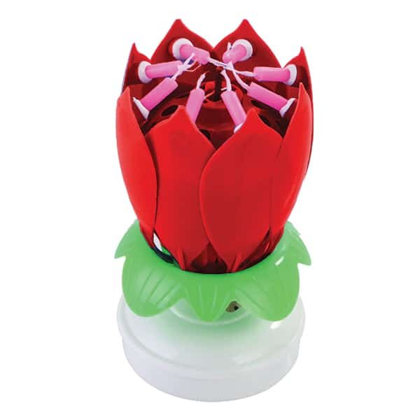 Amazing Lotus Birthday Candle Red Jetzam