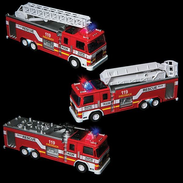 Die Cast 7" Fire Engine Truck Lights &Sound CDU 6 Jetzam