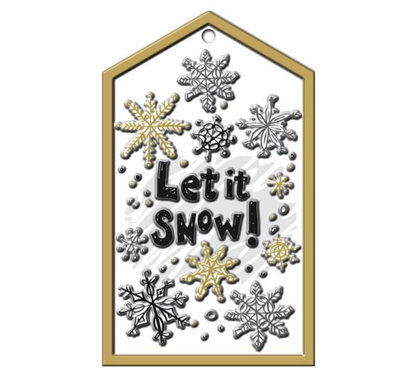 Let It Snow Embossed Metal Sign