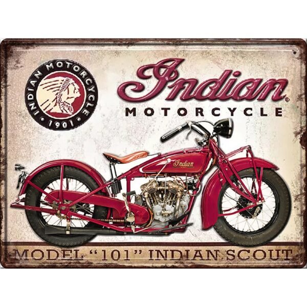 Indian Motorcycle 101 3D Metal Sign - 16*12 in