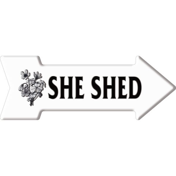 She Shed Arrow 3D Metal Sign - 20*7 in