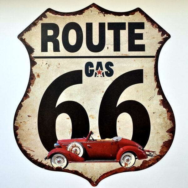 Rustic Route 66 Metal Sign - 29*25 in