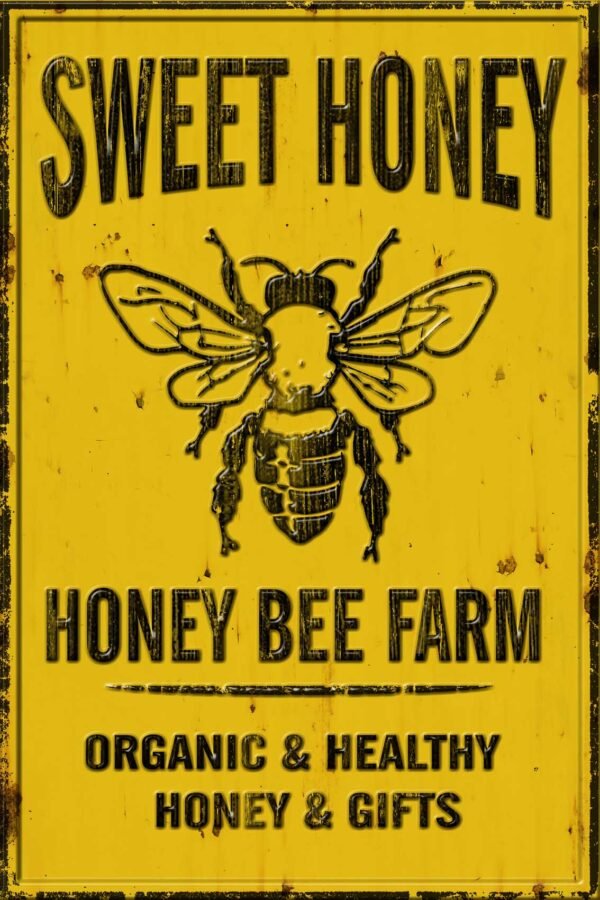 Rustic Honey Bee Framed Sign - Embossed- 24*16 in