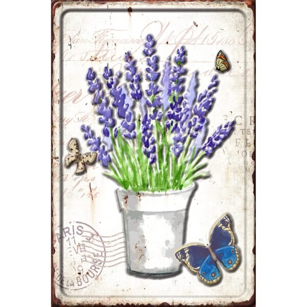 Lavander Pot 3D Metal Sign - 12*8 in