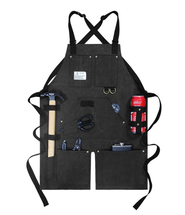 Heavy Duty Utility Apron Water Resistant - Black