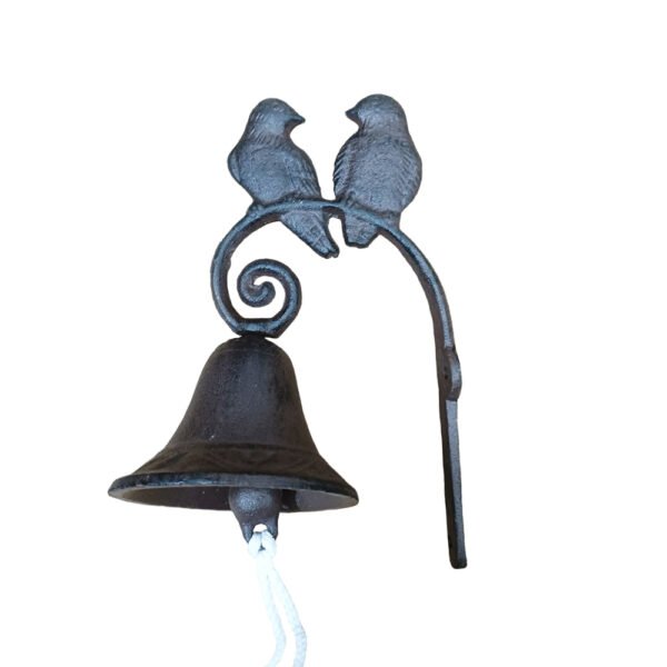 2-Birdy Looking Cast Iron Bell - 9x6x4 in