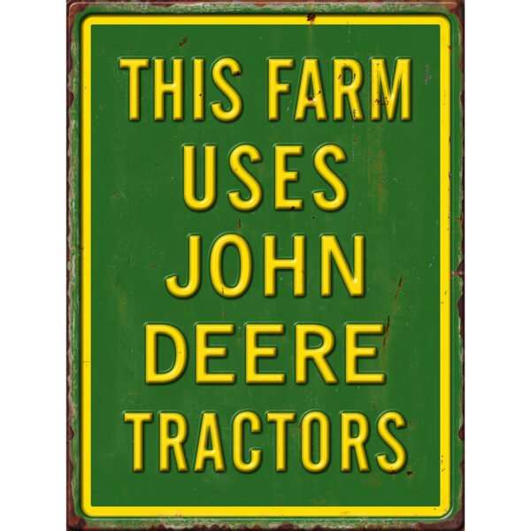 John Deere Tractors Embossed Metal Sign - 16*12 in