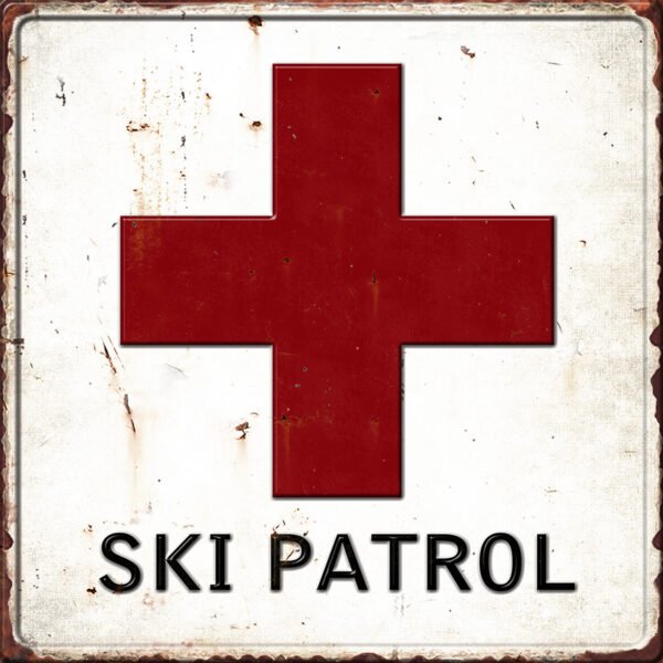 SKI Patrol Embossed Metal Sign - 16*16 in