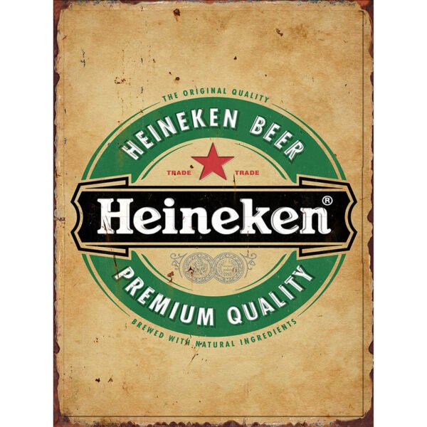 Heineken 3D Embossed Metal Sign - 12*8 in